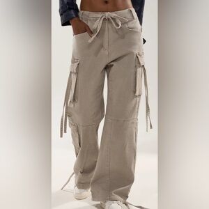 AKIRA Tan Boot Cut Cargo Jeans